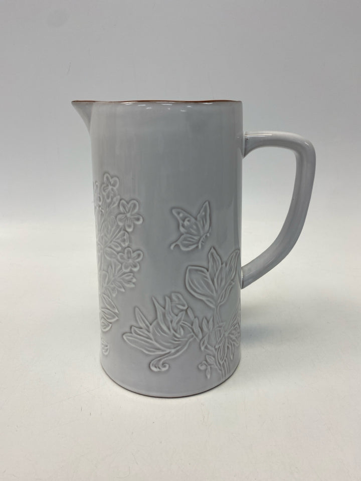 Pier 1 White Terra Cotta Pitcher