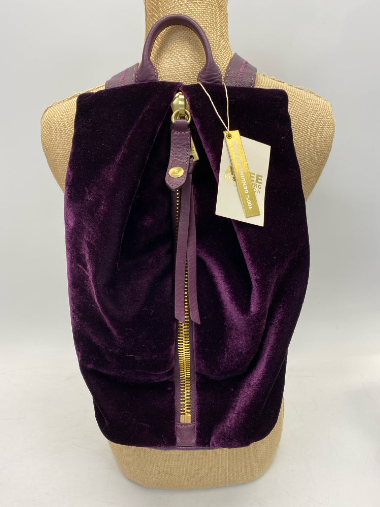 NWT Aimee Kestenberg Dark Purple Velvet Backpack