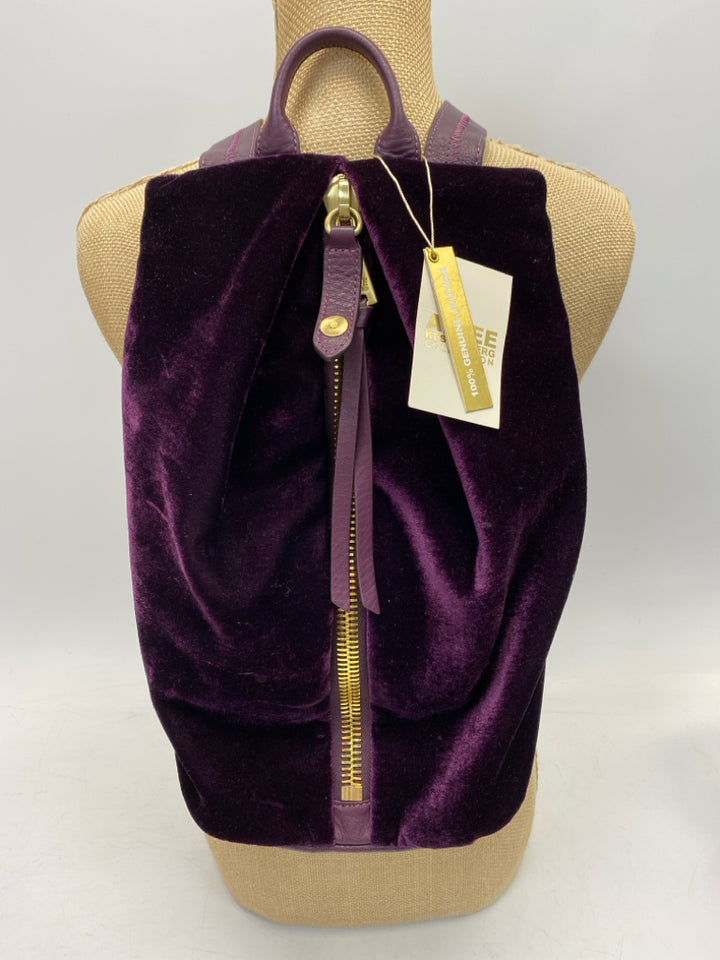 NWT Aimee Kestenberg Dark Purple Velvet Backpack