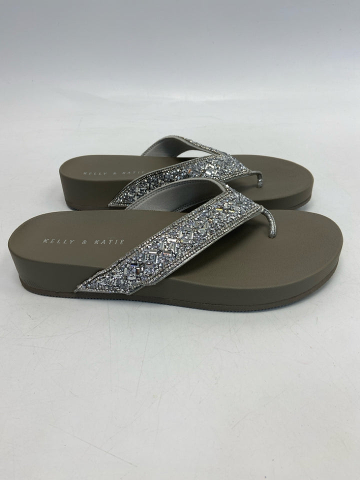 Kelly &amp; Katie  Size 10 Silver Rhinestone(s) Sandals