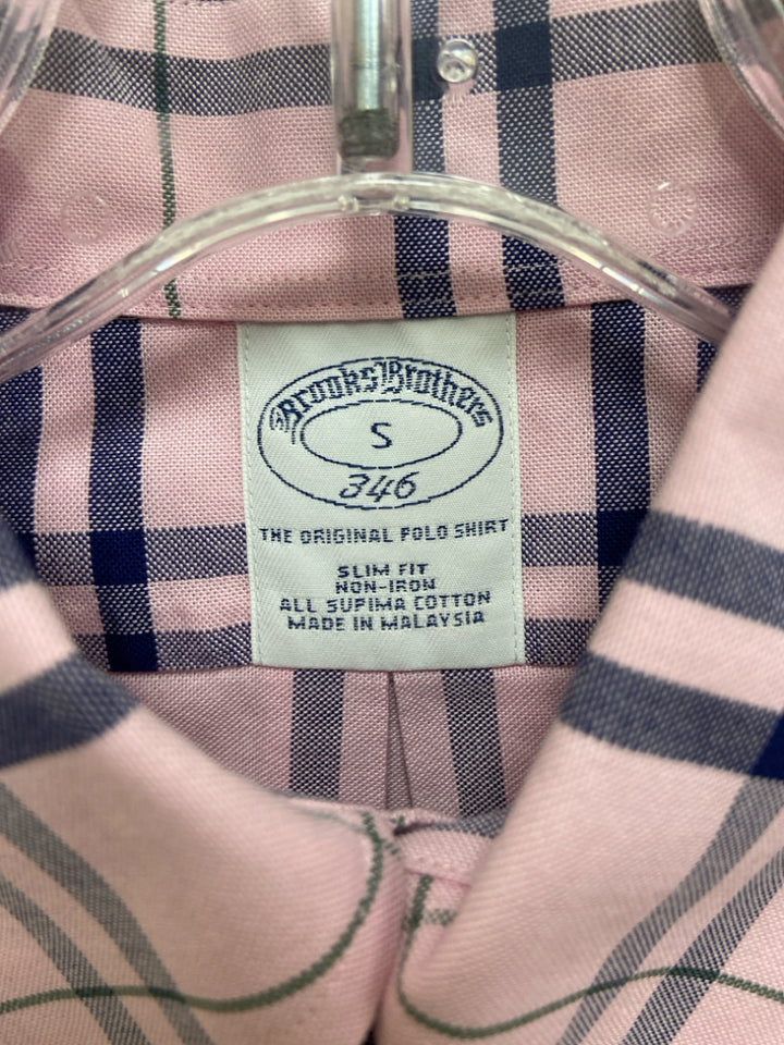 Brooks Brothers Size S Pink Navy/Green Plaid Men&