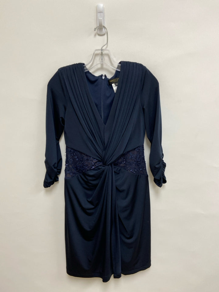 Tadashi Shoji Size SP Dark Navy Pleated Petite Dress