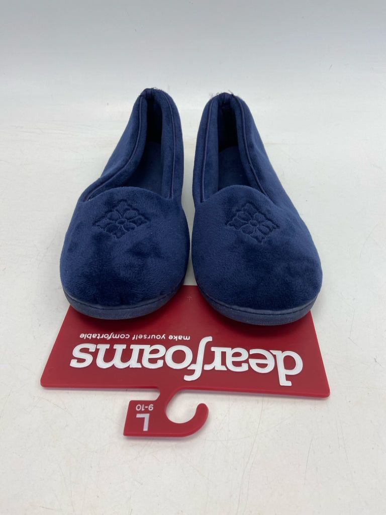 NEW/PKG Dearfoams US Size L Dark Navy Slippers