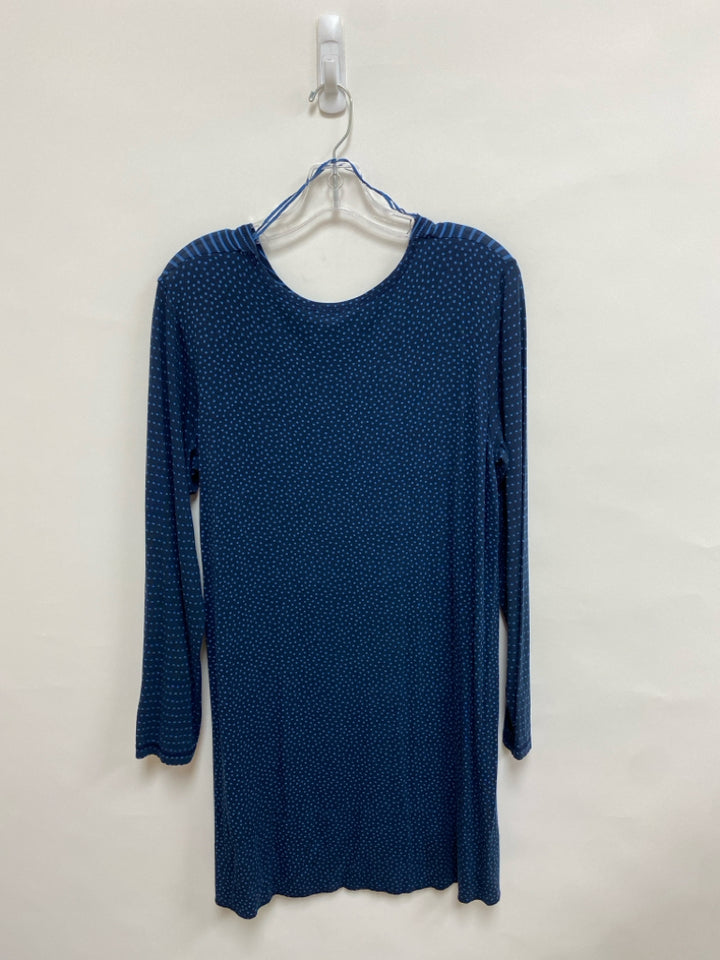 Size L Navy/Blue Dots/Stripes Tunic Ladies Dress
