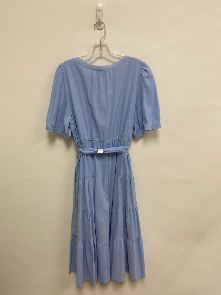 pretty garden Size XL Powder Blue Texture Tiered Ladies Dress