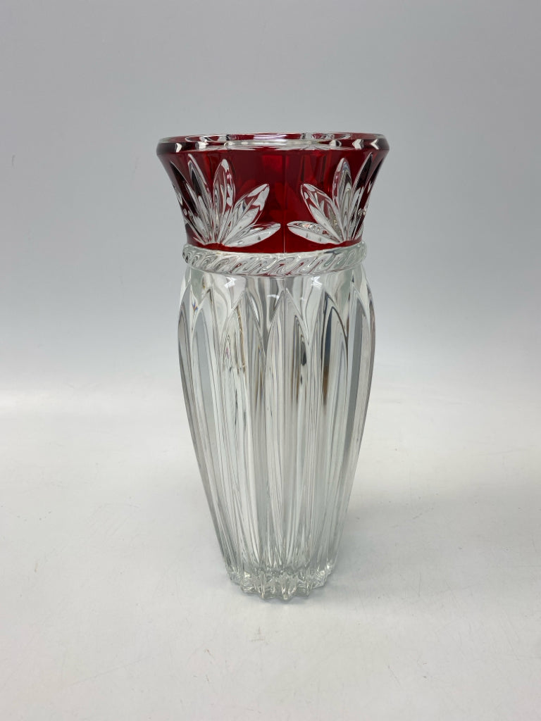 Mikasa Clear Red Vase