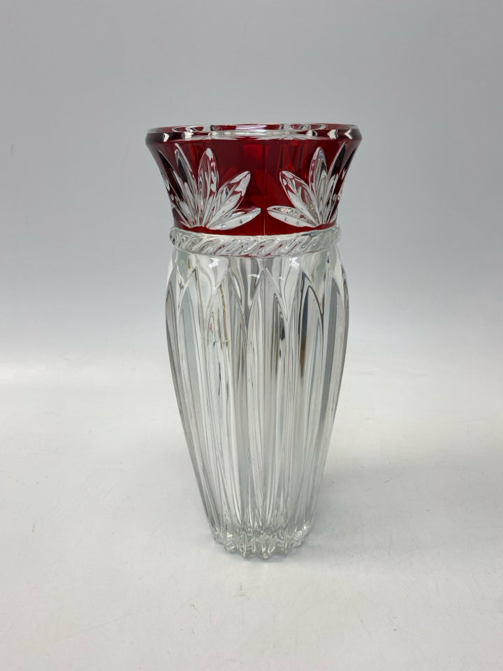 Mikasa Clear Red Vase
