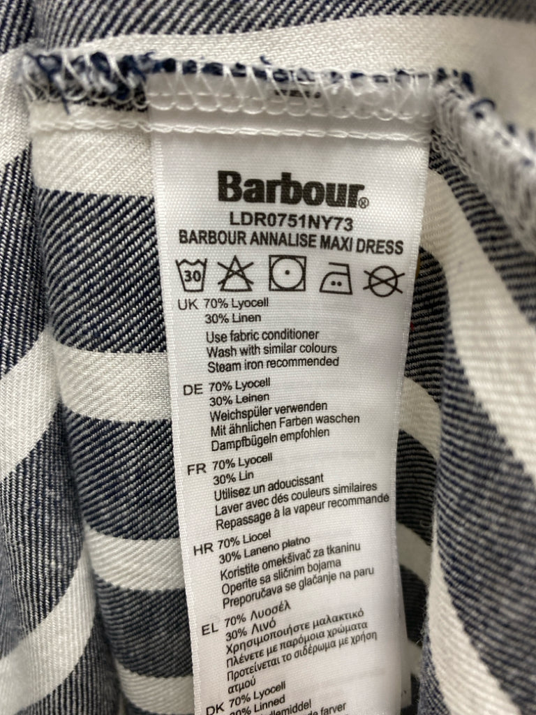 Barbour Size 10 Navy White Striped Ladies Dress