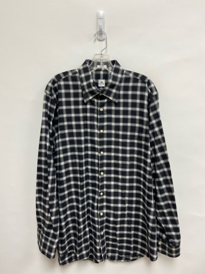 Peter Millar Size L Black/White Plaid Men&