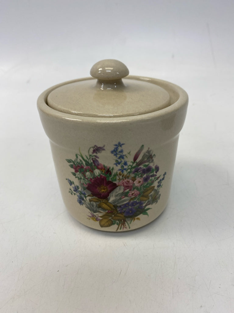 Cream Multi Color Roses Pottery