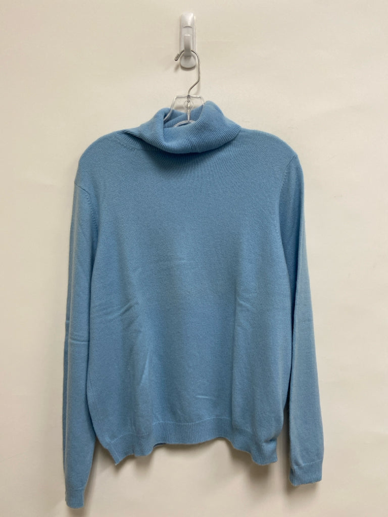 Lands End Size M Powder Blue Turtleneck Cashmere Ladies Sweater
