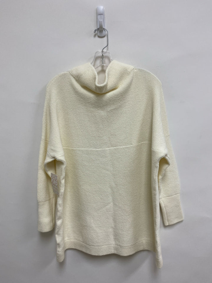 NWT Free People Size M Ivory Ribbed Cowl Neck Ladies Top