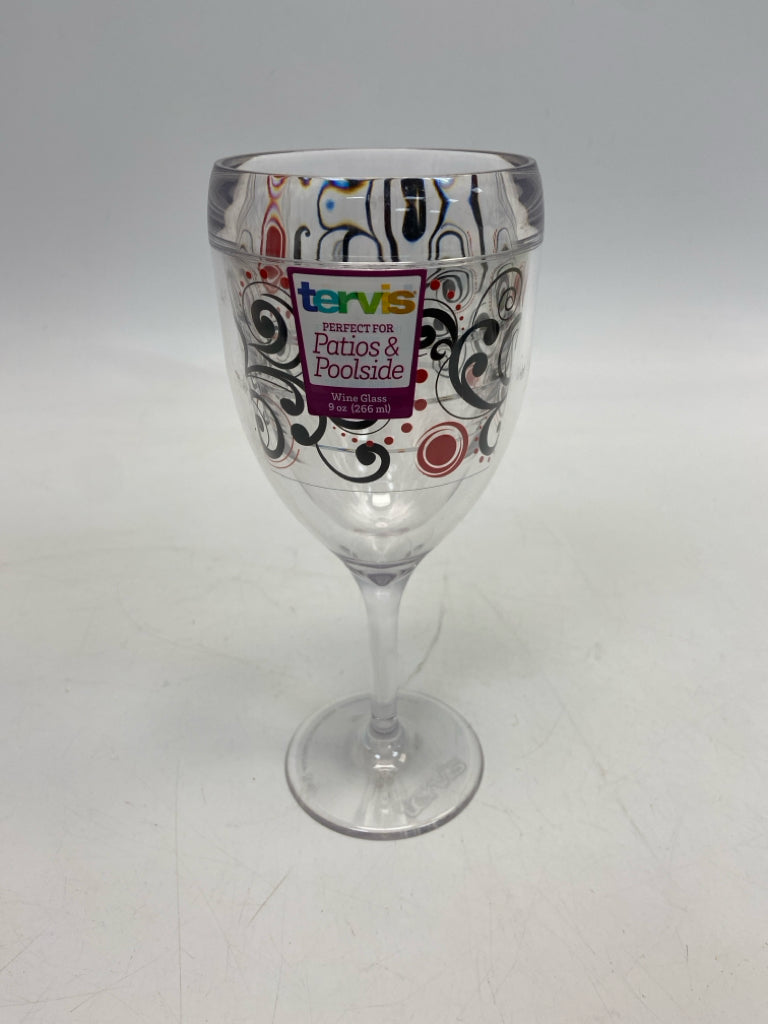 Tervis Clear Black/Red Swirl Glassware