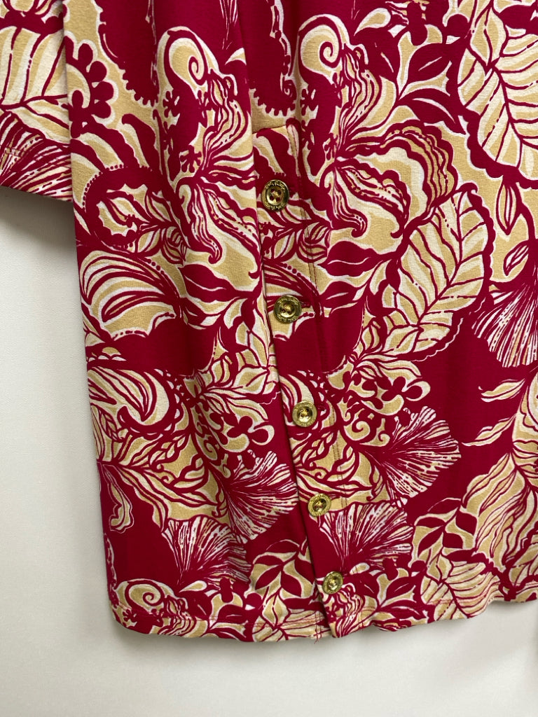 LILLY PULITZER Size M Red Beige Ladies Dress