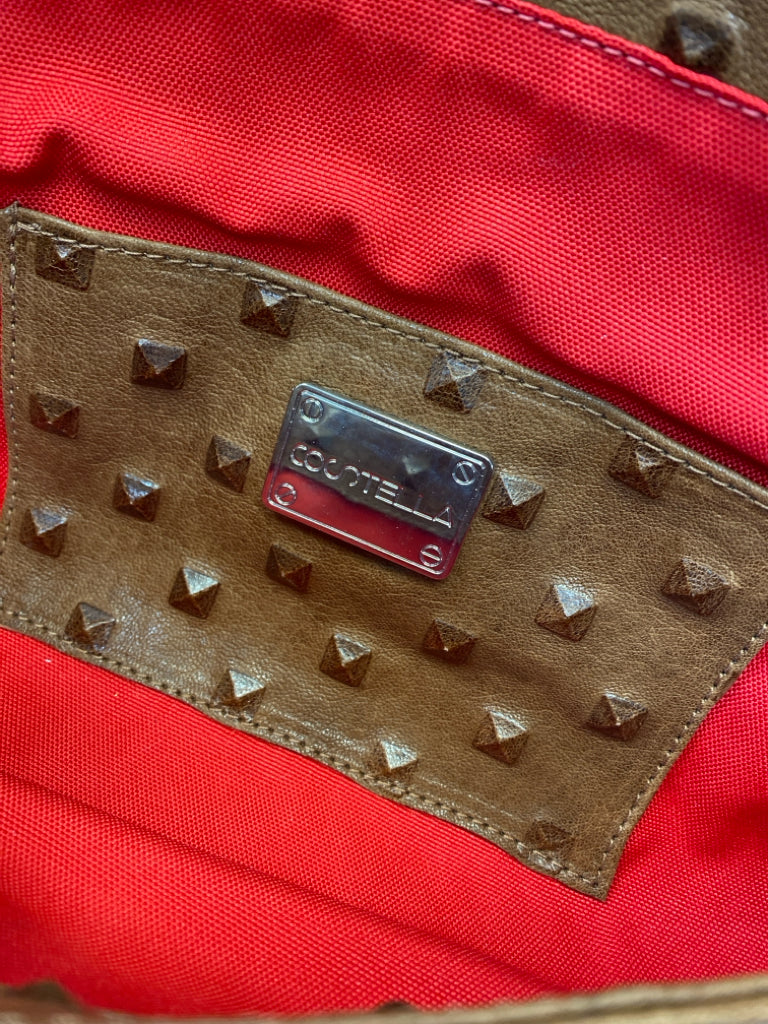 Costella Brown Studded Clutch