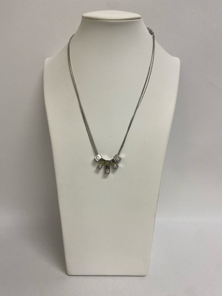 WHBM Silver Color Shapes Necklace