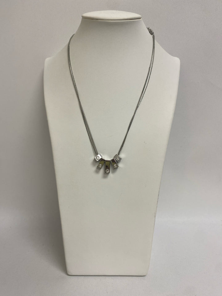 WHBM Silver Color Shapes Necklace