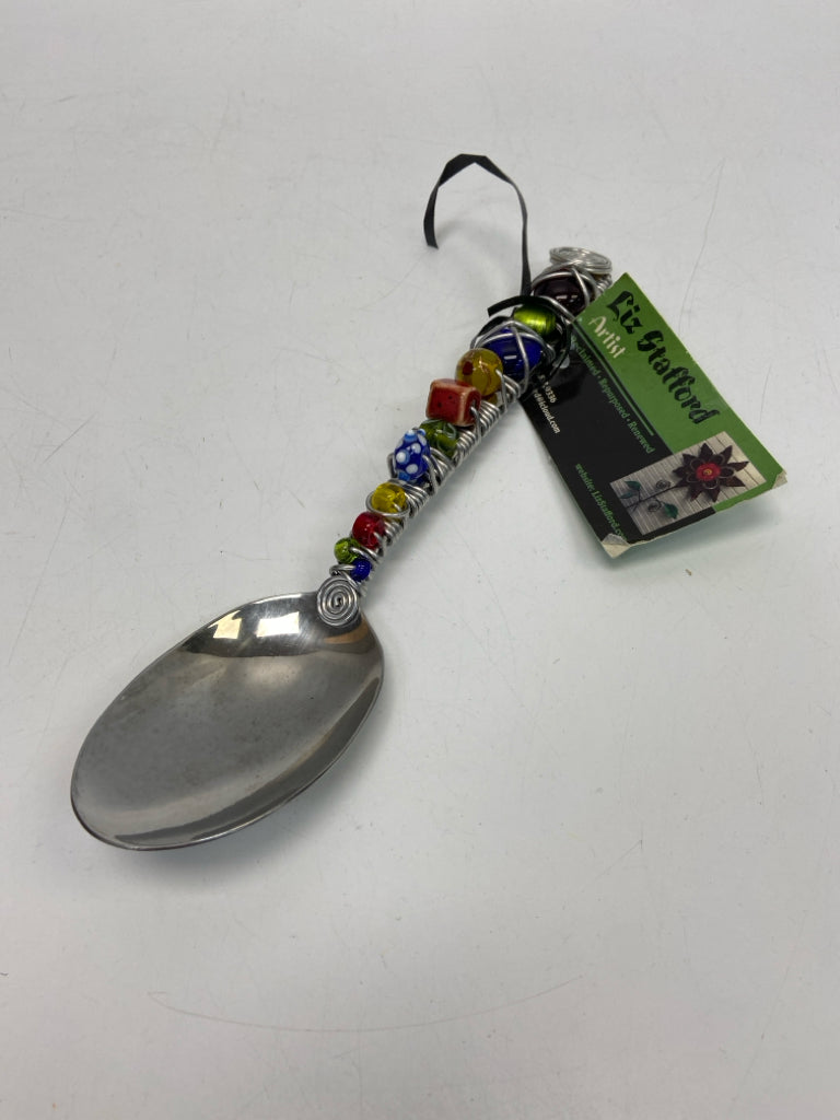 NWT Silver Multi Color Beaded Flatware