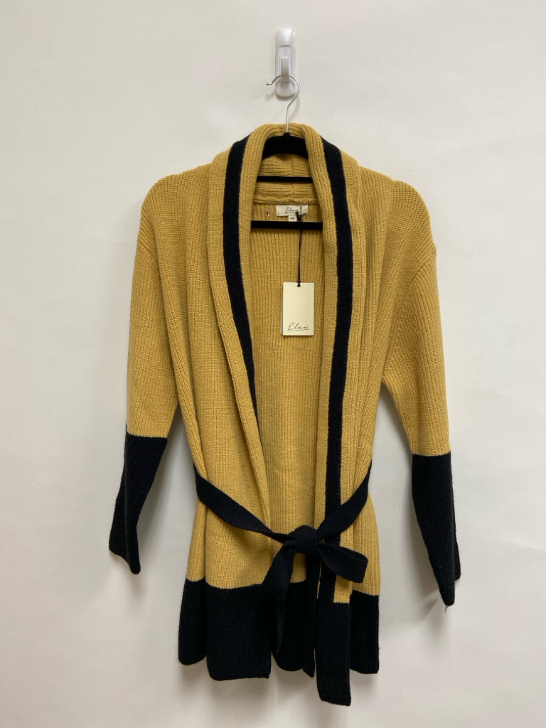 NWT ELAN Size XS Goldenrod Black Trimmed Drape Ladies Sweater