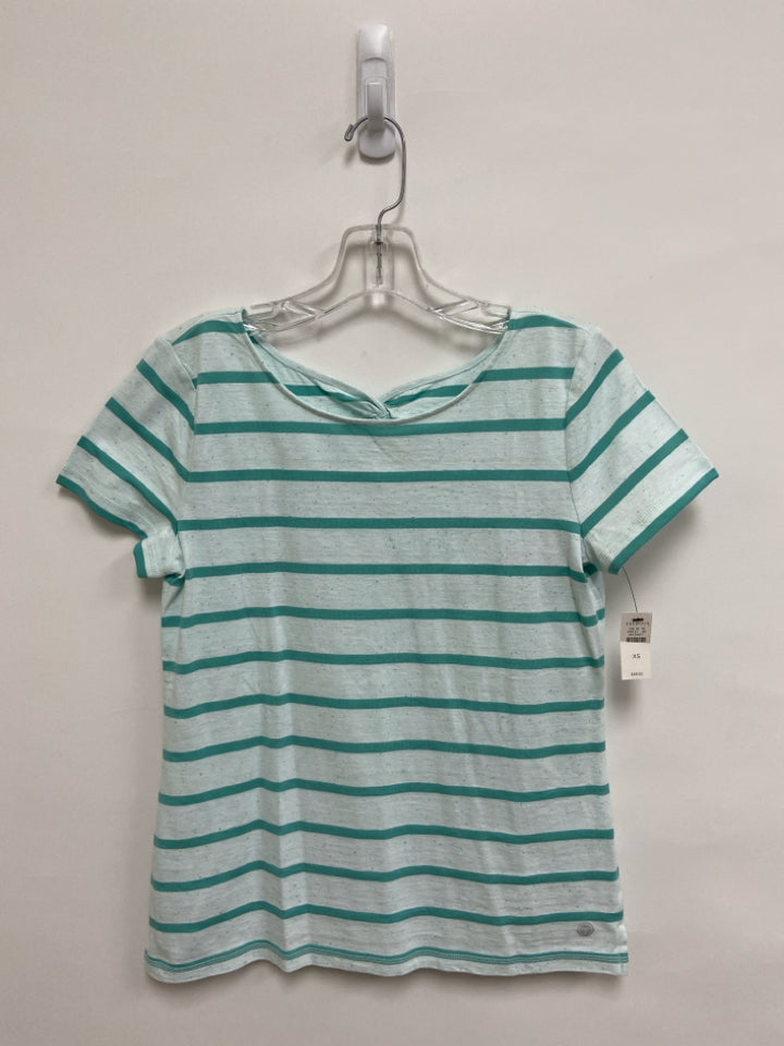 NWT Talbots Size XS Powder Blue Seafoam Striped Ladies Top