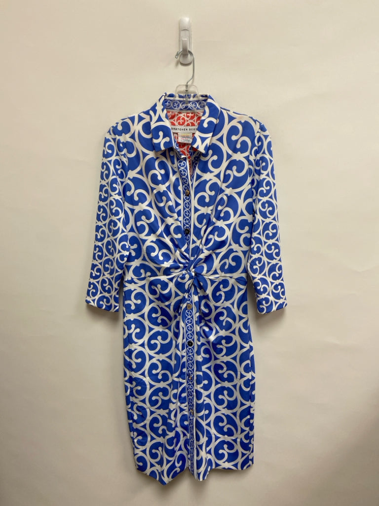 Gretchen Scott Size M Blue White Vine Ladies Dress