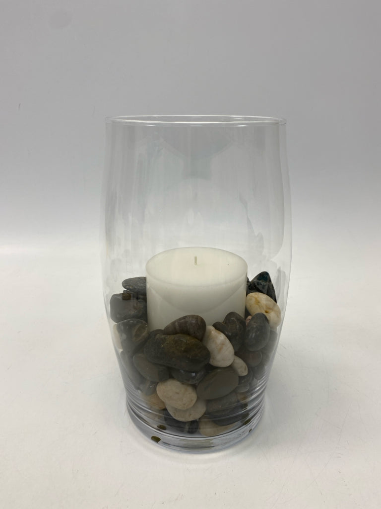 Crate/Barrel Clear White Candle