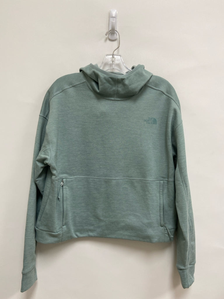North Face Size M Seafoam Mottled Cropped Hooded Ladies Top