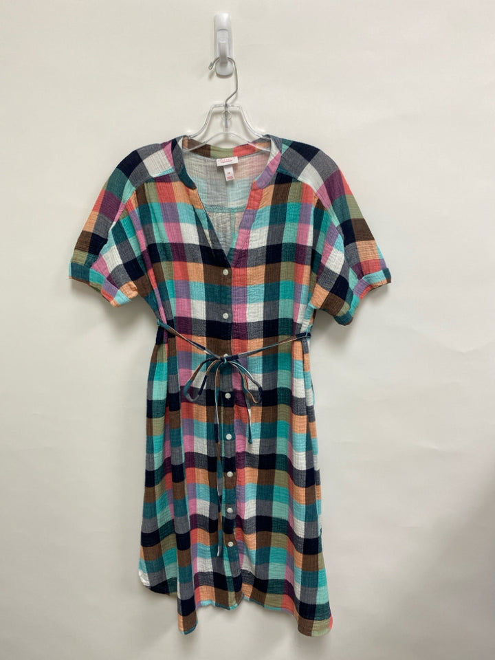 isabel maternity Size M Navy Pink/Multi Checkered Maternity Dress