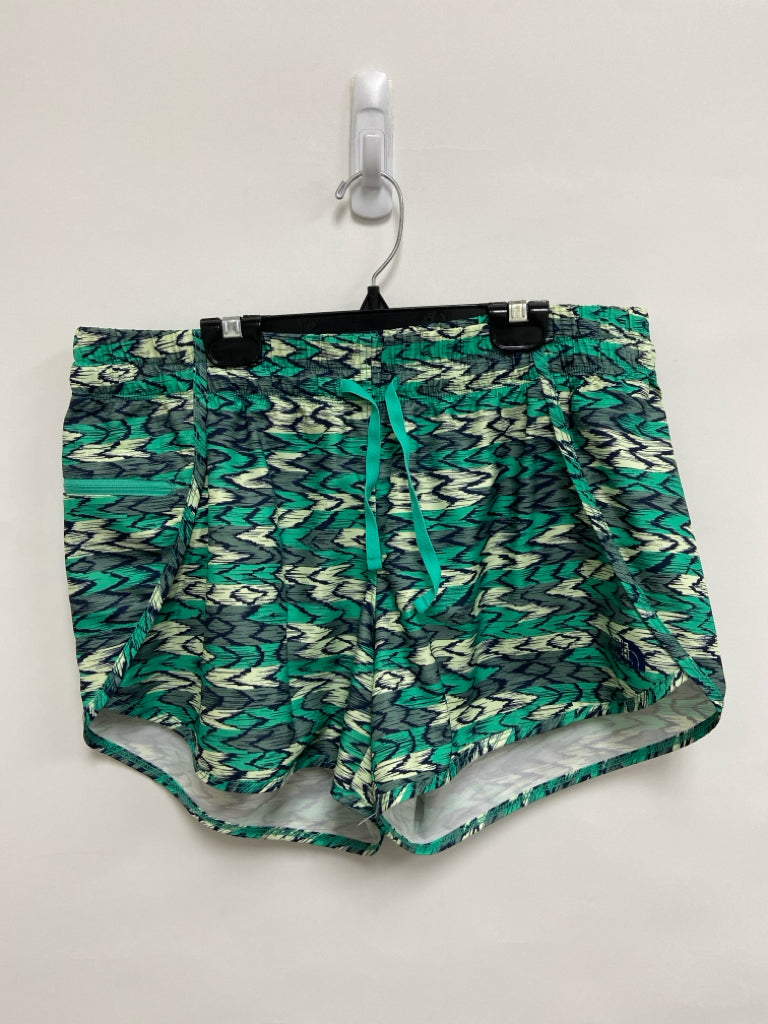 North Face Size L Aqua/Yellow Seafoam Zig Zag Athletic Shorts