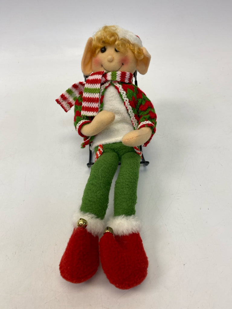 Green/White Red Stuffed Fabric Christmas