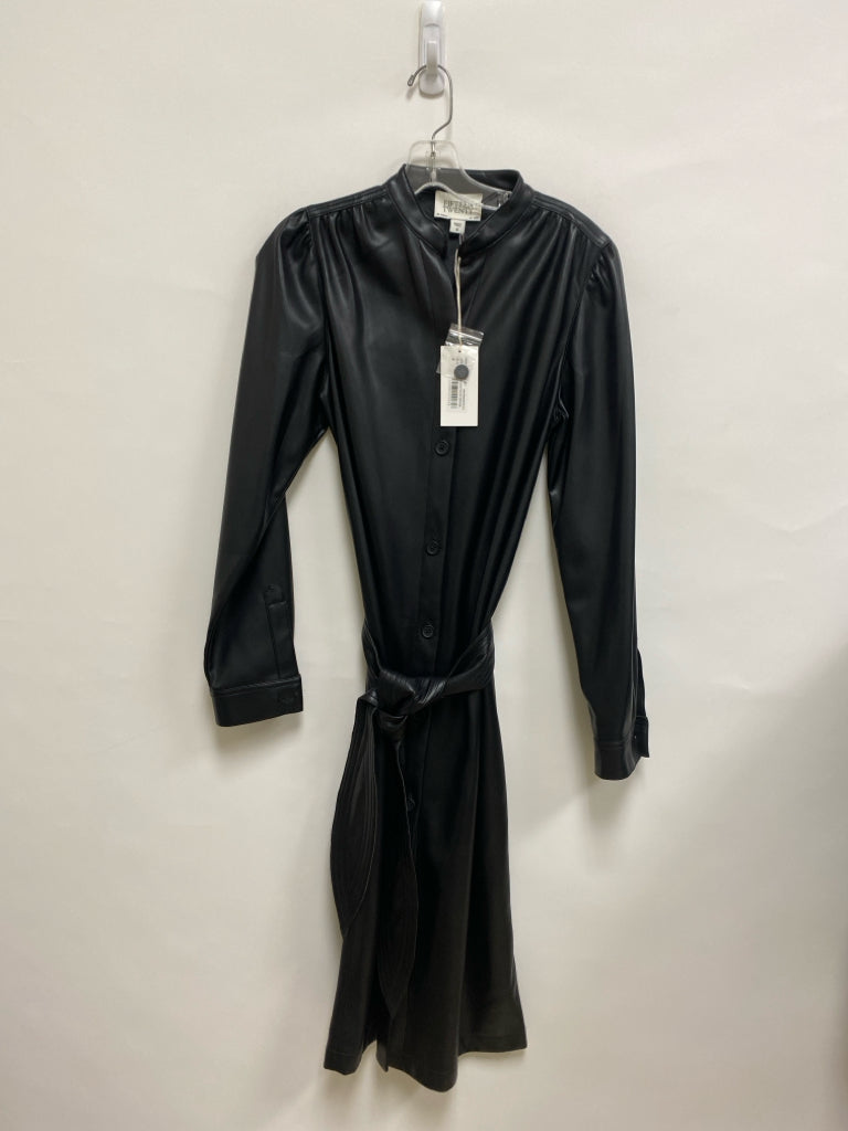 NWT FIFTEEN TWENTY Size S Black Faux Leather Ladies Dress