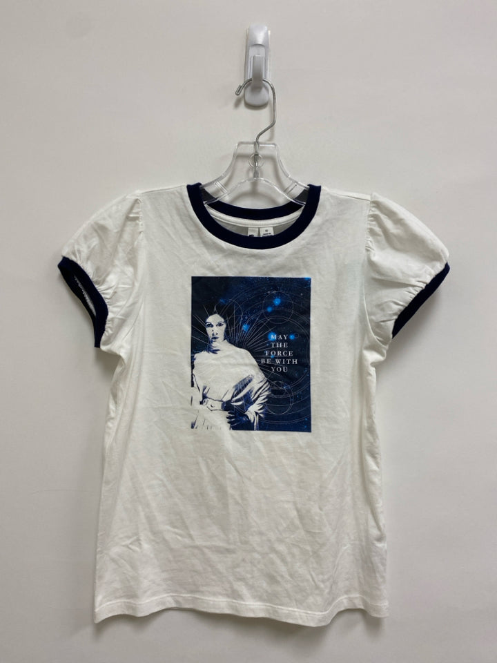 Janie and Jack SIZE 12 White Navy Star Wars Puff Sleeve Girl&