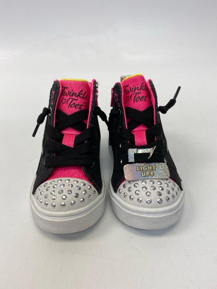 Skechers SIZE 5 Black Pink/Multi Lit Girl&