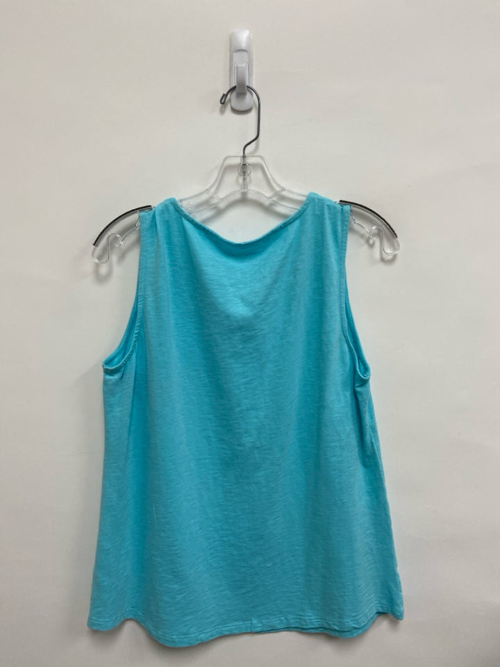 Talbots Size LP Aqua Cut-Out Sleeveless Petite Top