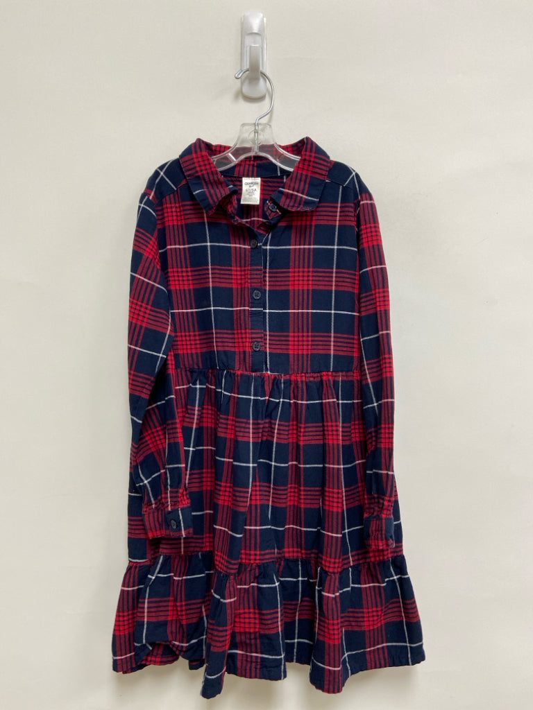 Osh Kosh SIZE 5T Navy/Red White Plaid Long Sleeve Girl&