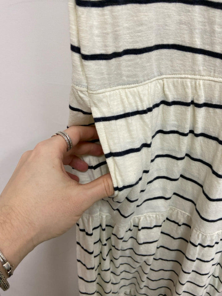 Marine Layer Size M Cream Black Striped Ladies Dress