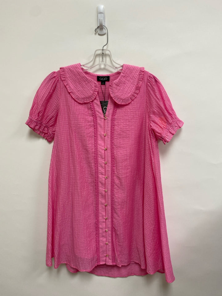 NWT GiGiO Size S Pink Texture Button Up Ladies Dress