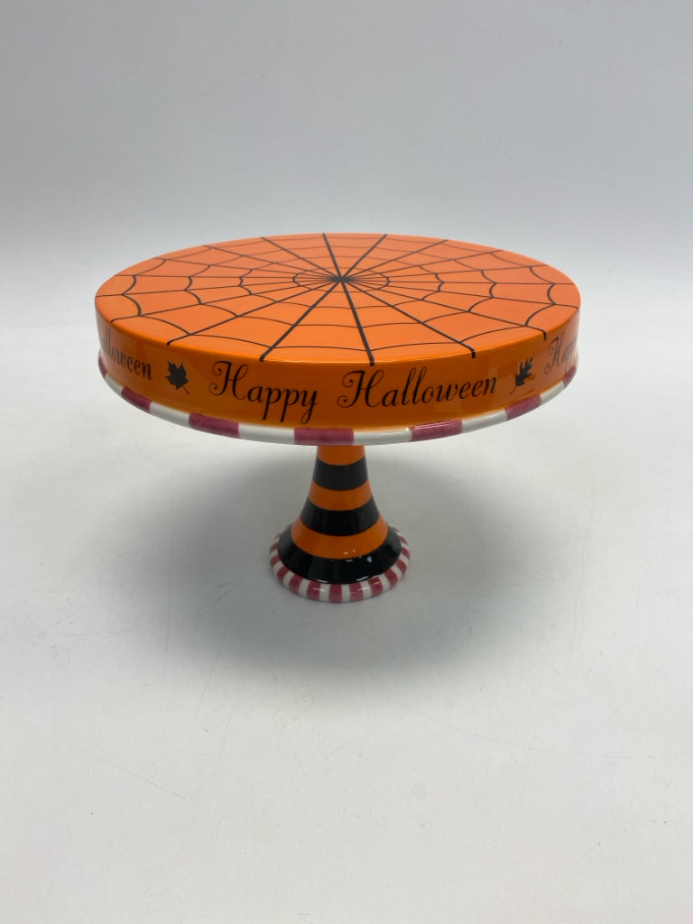 Dept. 56 Orange Spiderweb Ceramic Halloween