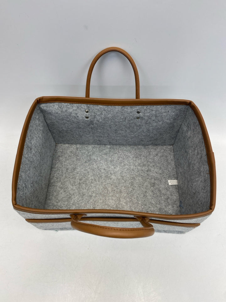 Gray Brown Trimmed Basket