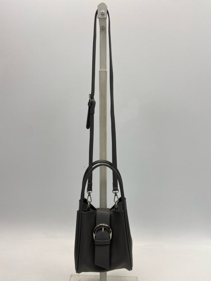 Anthropologie Dark Gray Silver Buckle(s) Handbag