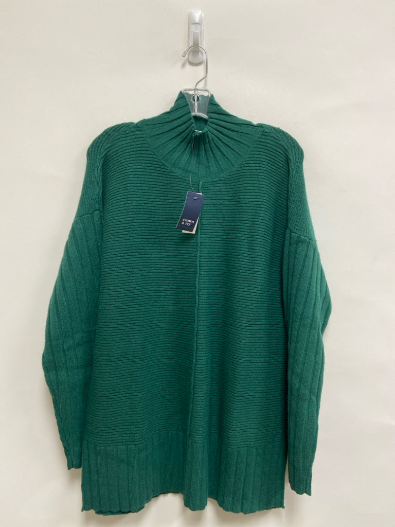 NWT Crown &amp; Ivy Size XL Dark Green Mock Neck Ladies Sweater