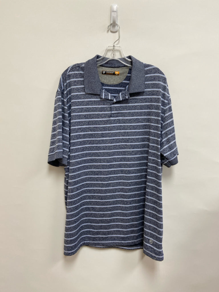 Cremieux Size XL Navy White/Blue Stripes Polo Men&