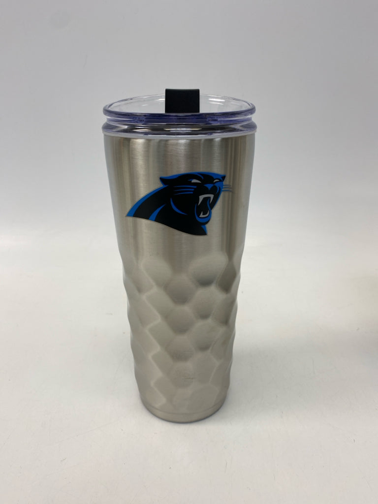 Silver Black/Blue Carolina Panthers Tumbler