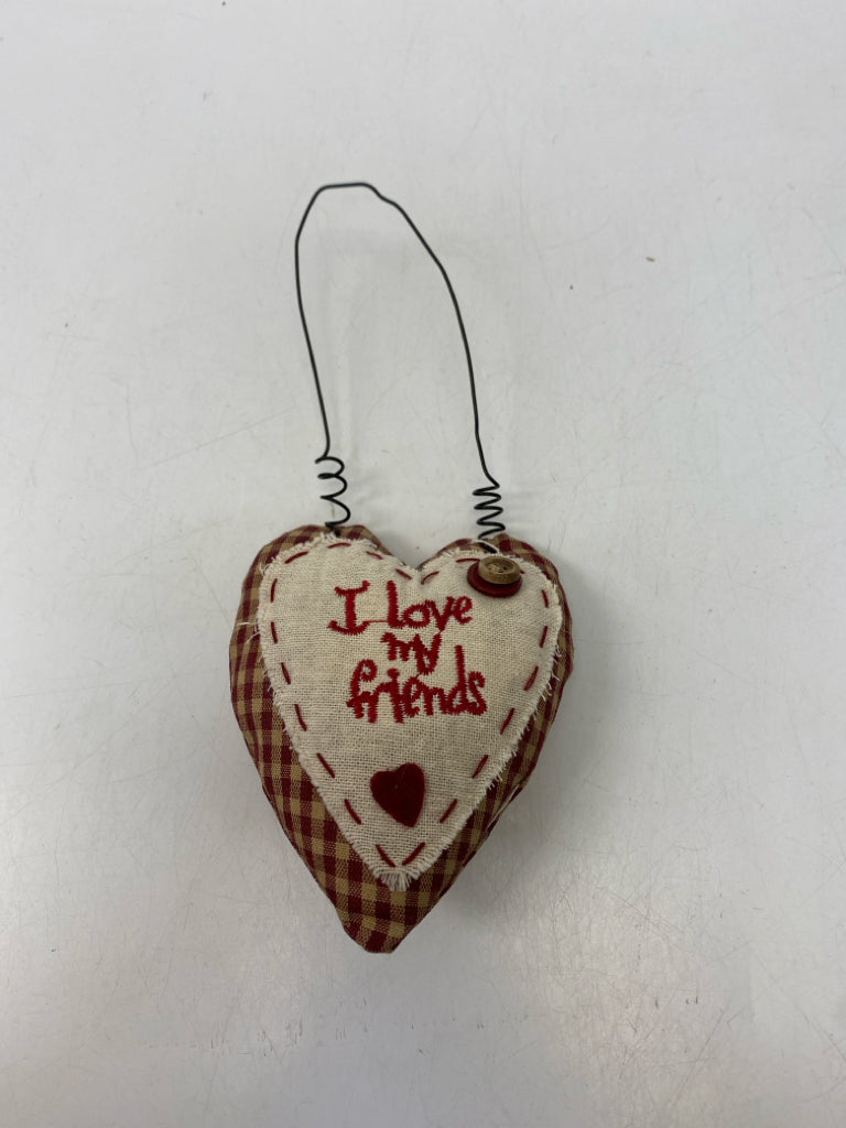 Dark Red Tan/Cream Checkered Stuffed Ornaments