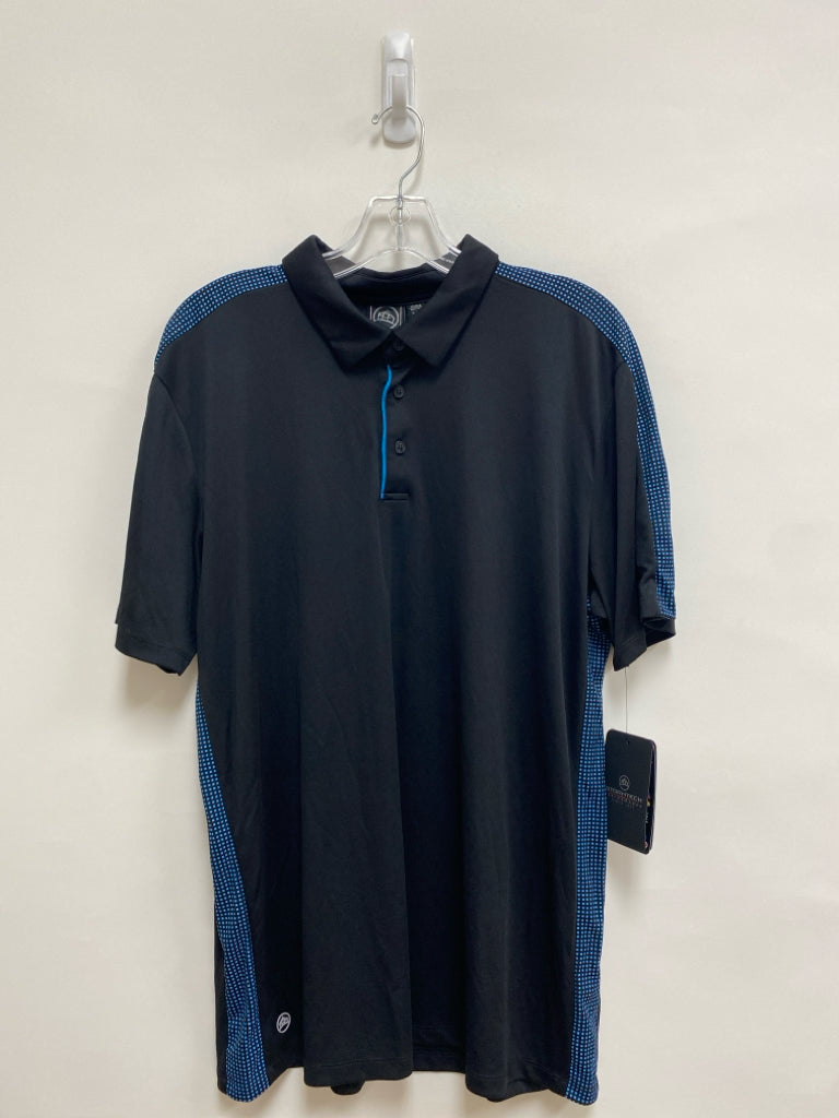 NWT Size L Black Turquoise Trimmed Polo Men&