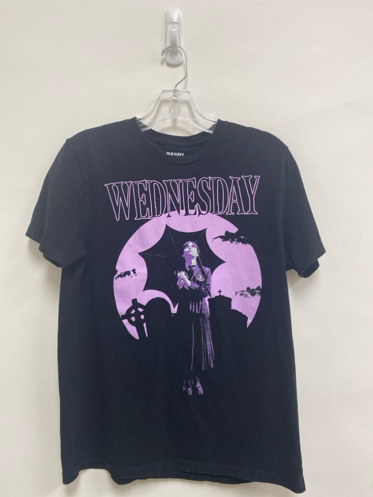 Old Navy Size M Black Purple Short Sleeve Tee Ladies Top