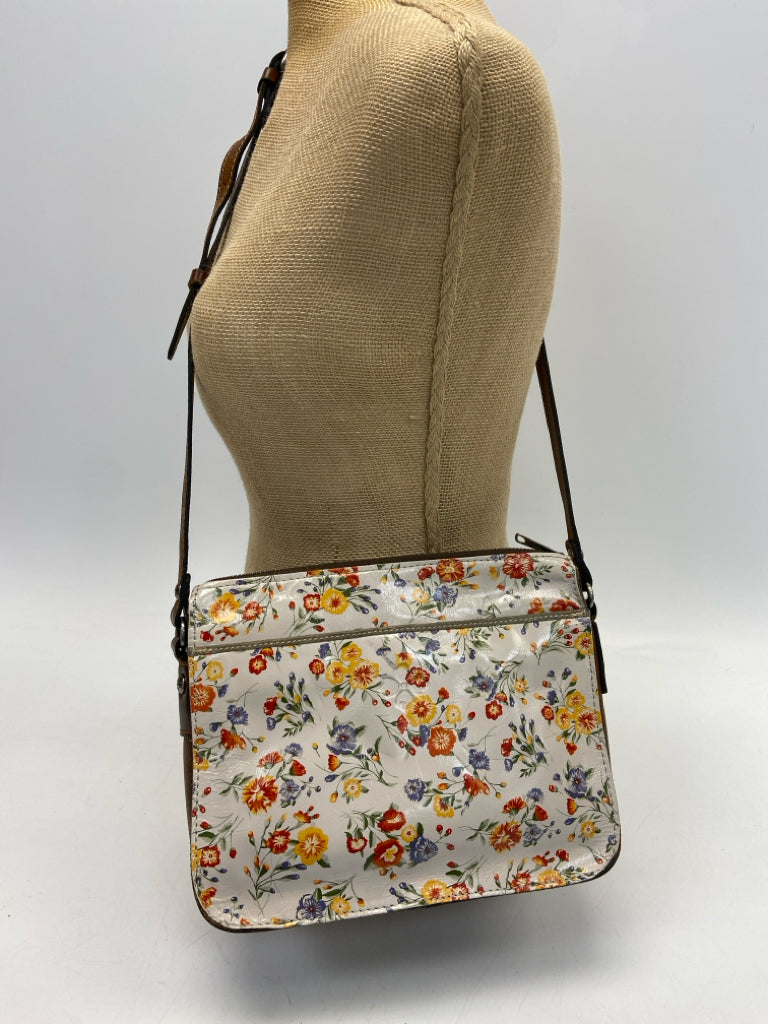 Patricia Nash Cream Multi-Color Flower(s) Crossbody