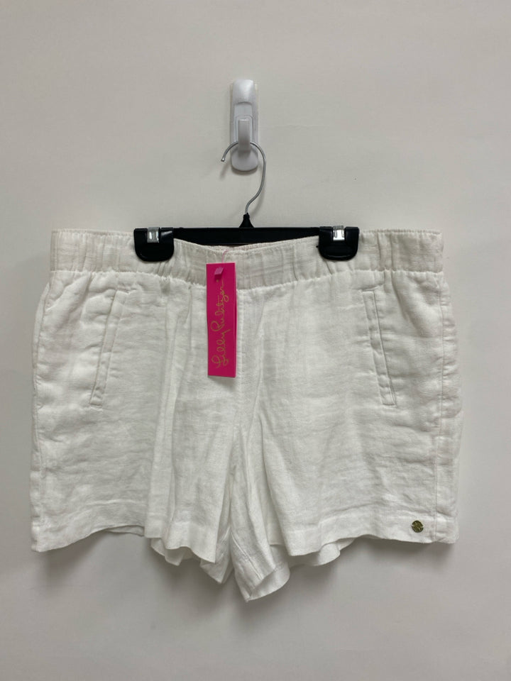 NWT LILLY PULITZER Size L White Linen Ladies Shorts