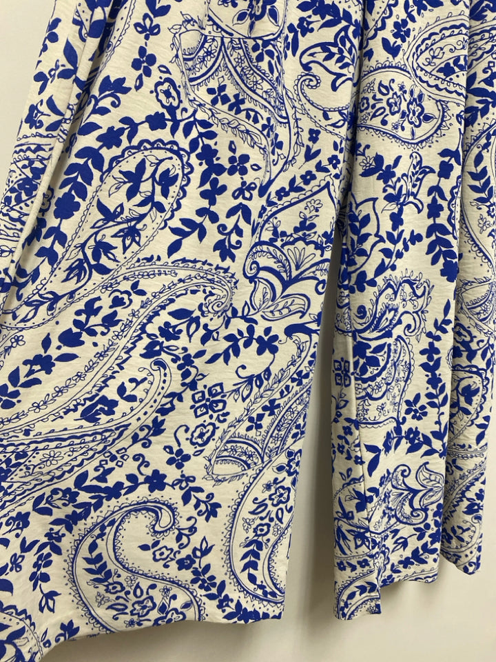 NWT Jules &amp; Leopold Size XL White Blue Paisley Cropped Ladies Pants