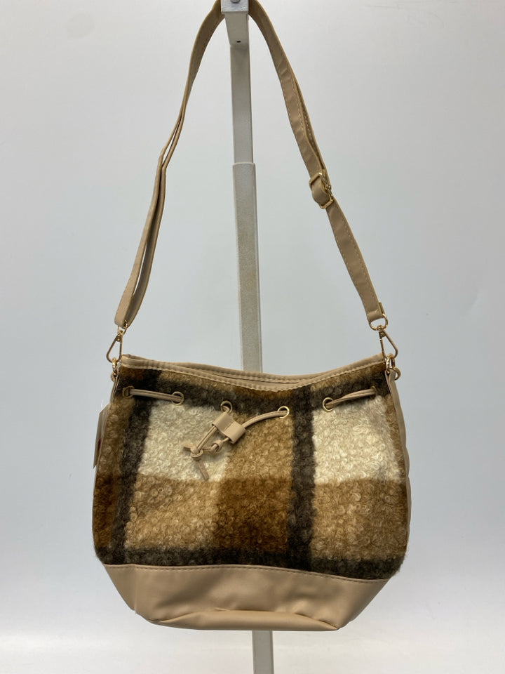 Tan Brown Plaid Handbag